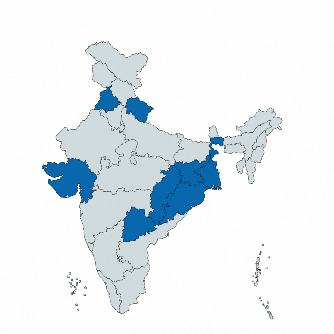 Animated map showing our locations