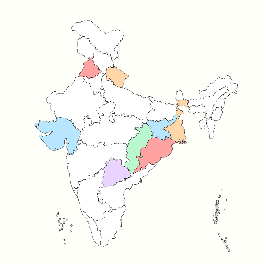 Animated map showing our locations